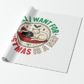 Weihnachtskatze-Nickerchen-Urlaubsdesign Geschenkpapier (Ungerollt)