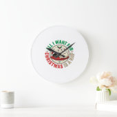 Weihnachtskatze-Nickerchen-Urlaubsdesign Große Wanduhr (Zuhause)