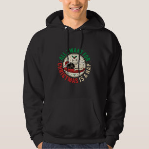Weihnachtskatze-Nickerchen-Urlaubsdesign Hoodie