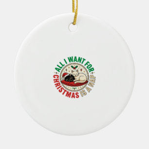 Weihnachtskatze-Nickerchen-Urlaubsdesign Keramik Ornament