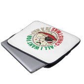 Weihnachtskatze-Nickerchen-Urlaubsdesign Laptopschutzhülle (Vorne Knopf)
