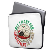 Weihnachtskatze-Nickerchen-Urlaubsdesign Laptopschutzhülle (Vorderseite Links)
