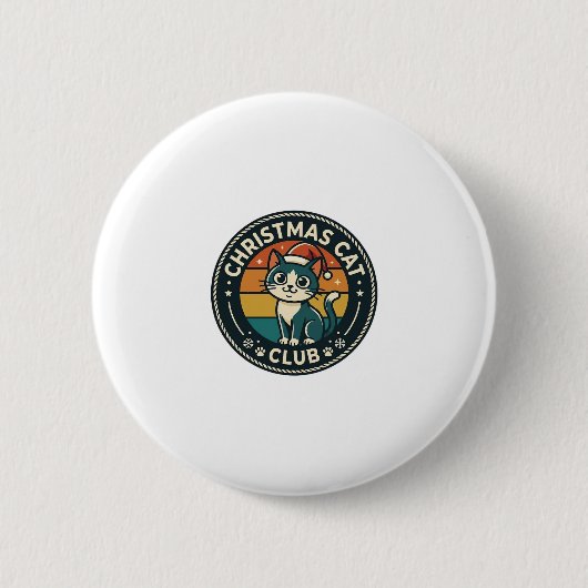 Weihnachtskatze Niedliche Kitty Gestaltung - Weihn Button (Vorderseite)