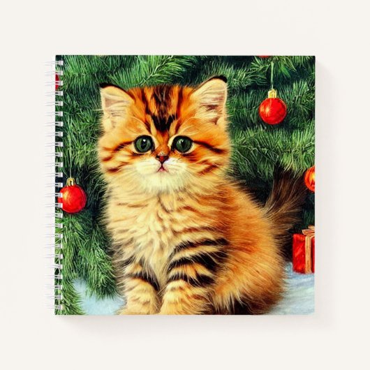 Weihnachtskatze Notizblock (Vorderseite)