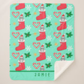 Weihnachtskatze Original Art Sherpa Blanket Sherpadecke (Vorderseite)