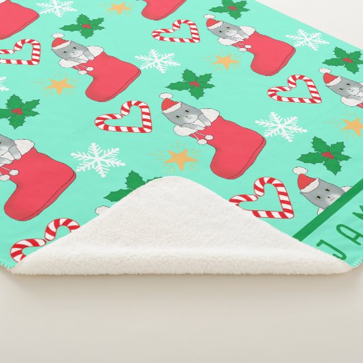 Weihnachtskatze Original Art Sherpa Blanket Sherpadecke (3/4)