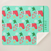 Weihnachtskatze Original Art Sherpa Blanket Sherpadecke (Vorderseite (Horizontal))