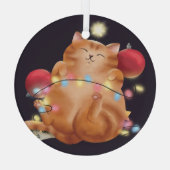 Weihnachtskatze Ornament Aus Glas (Rückseite)