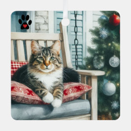 Weihnachtskatze Ornament Aus Metall