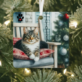 Weihnachtskatze Ornament Aus Metall