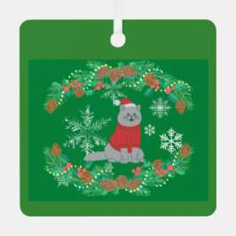 Weihnachtskatze Ornament Aus Metall