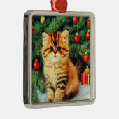 Weihnachtskatze Ornament Aus Metall (Rechts)