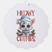 Weihnachtskatze Ornament Karte (Rückseite)