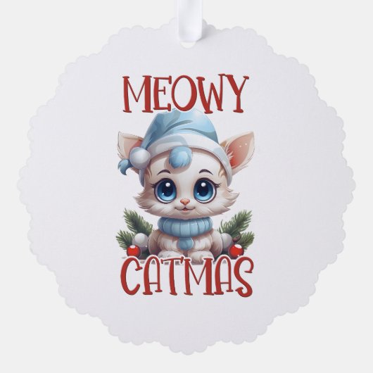 Weihnachtskatze Ornament Karte (Rückseite)