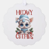 Weihnachtskatze Ornament Karte (Vorderseite)