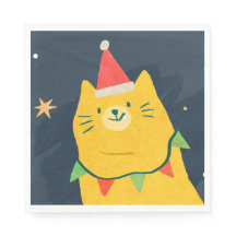 WEIHNACHTSKATZE-PAPIERSERVIETTEN