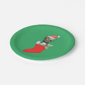 Weihnachtskatze Pappteller (Schrägansicht)