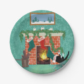 Weihnachtskatze Pappteller (Vorderseite)