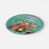 Weihnachtskatze Pappteller (Schrägansicht)