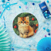 Weihnachtskatze Pappteller (Party)