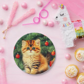 Weihnachtskatze Pappteller (Party)