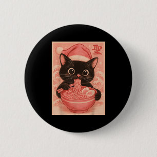 Weihnachtskatze Pink Santa Kawaii Anime Christmas Button
