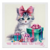 Weihnachtskatze Poster (Vorderseite)