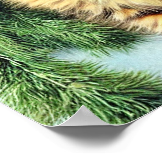 Weihnachtskatze Poster (Ecke)