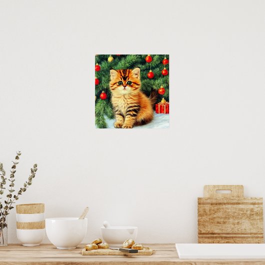 Weihnachtskatze Poster (Küche)