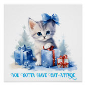 Weihnachtskatze Poster (Vorderseite)