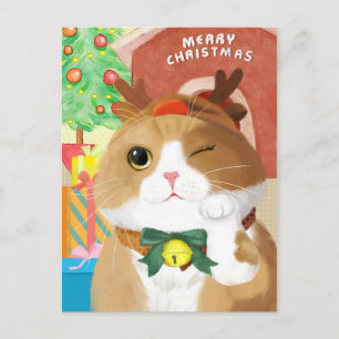 Weihnachtskatze Postkarte