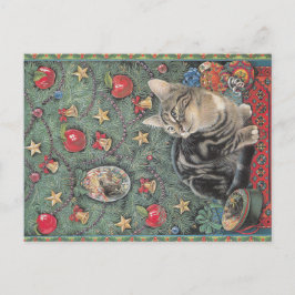Weihnachtskatze Postkarte
