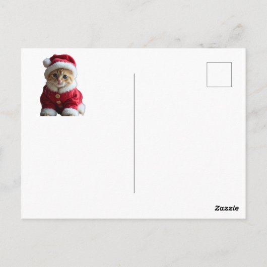 Weihnachtskatze Postkarte (Rückseite)
