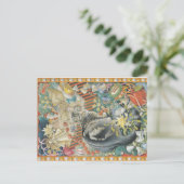 Weihnachtskatze Postkarte (Stehend Vorderseite)