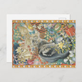 Weihnachtskatze Postkarte (Vorne/Hinten)