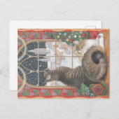 Weihnachtskatze Postkarte (Vorne/Hinten)