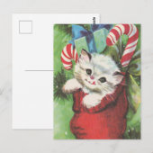 Weihnachtskatze Postkarte (Vorne/Hinten)