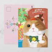 Weihnachtskatze Postkarte (Vorne/Hinten)