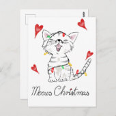 Weihnachtskatze Postkarte (Vorne/Hinten)
