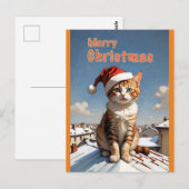 Weihnachtskatze Postkarte (Vorne/Hinten)