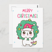 Weihnachtskatze Postkarte (Vorne/Hinten)