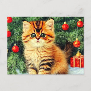 Weihnachtskatze Postkarte