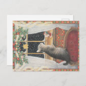 Weihnachtskatze Postkarte (Vorne/Hinten)