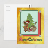 Weihnachtskatze Postkarte (Vorne/Hinten)