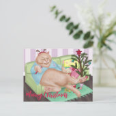 Weihnachtskatze Postkarte (Stehend Vorderseite)