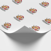 Weihnachtskatze Prost-Vektor-Design Geschenkpapier (Ecke)