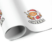 Weihnachtskatze Prost-Vektor-Design Geschenkpapier (Rolleneckpunkt)