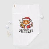 Weihnachtskatze Prost-Vektor-Design Golfhandtuch (Insitu)