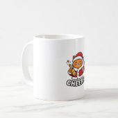Weihnachtskatze Prost-Vektor-Design Kaffeetasse (Vorderseite Links)
