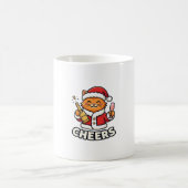 Weihnachtskatze Prost-Vektor-Design Kaffeetasse (Mittel)
